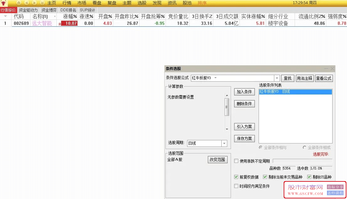 华仔竞价《红牛妖股V3》副图+选股,一进二专用版本附图_展示图_01