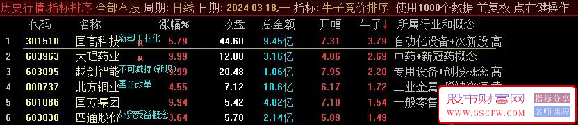 通达信【牛子竞价排序】竞价指标,风起云涌,股票暴涨,谁与争锋附图_展示图_01