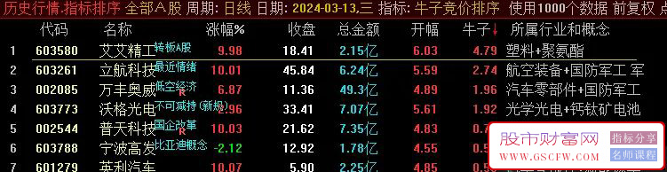 通达信【牛子竞价排序】竞价指标,风起云涌,股票暴涨,谁与争锋附图_展示图_03