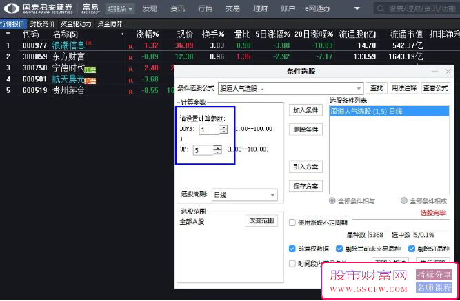 通达信【人气选股器】短线龙头战法必备利器,思路解析分享_展示图_02