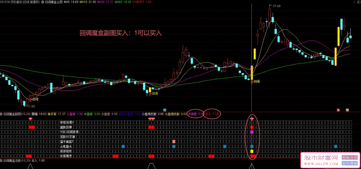 通达信【回调魔盒】八个指标公式组合,拉升阶段初期回调以后买入,指标源码_展示图_02
