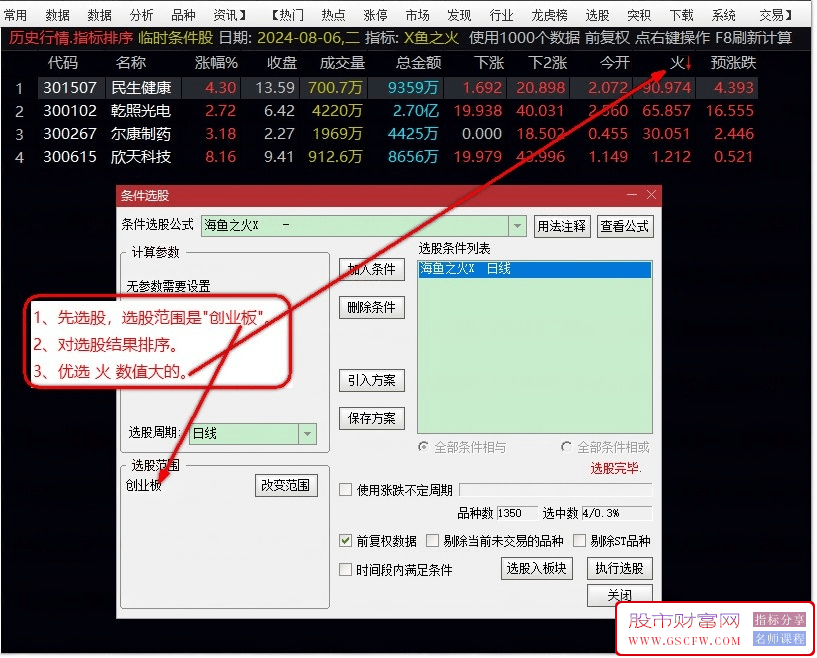 金钻正版【海鱼之火】排序/选股,全天信号不变,可回测,1000钻指标,[通达信]_展示图_03 ... ... ... ...