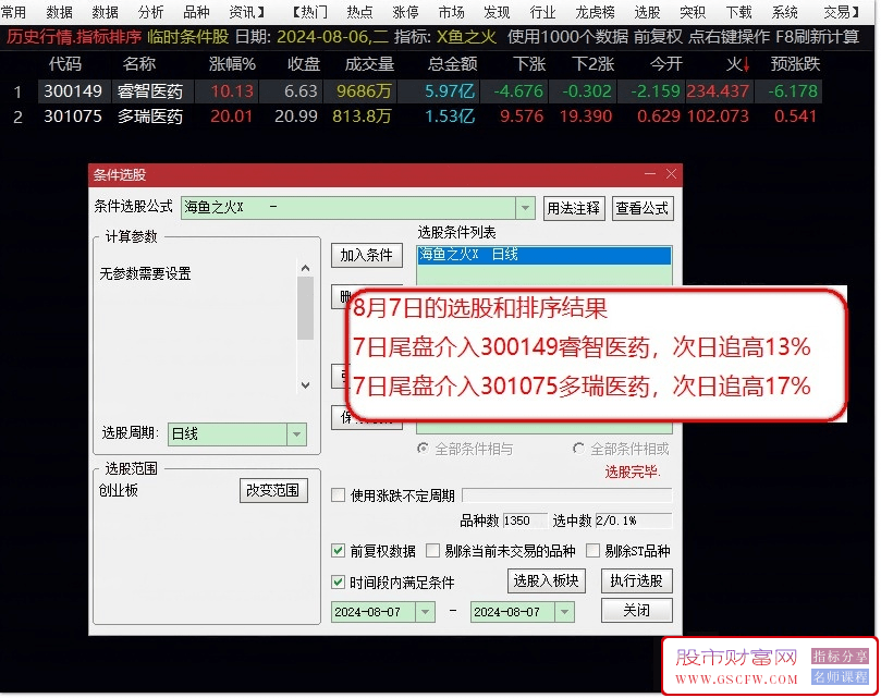 金钻正版【海鱼之火】排序/选股,全天信号不变,可回测,1000钻指标,[通达信]_展示图_06 ... ... ... ...