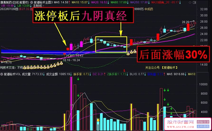 【股市神功】——九阴真经实战技巧隆重登场！副图+选股，指标独家发布。_展示图_01