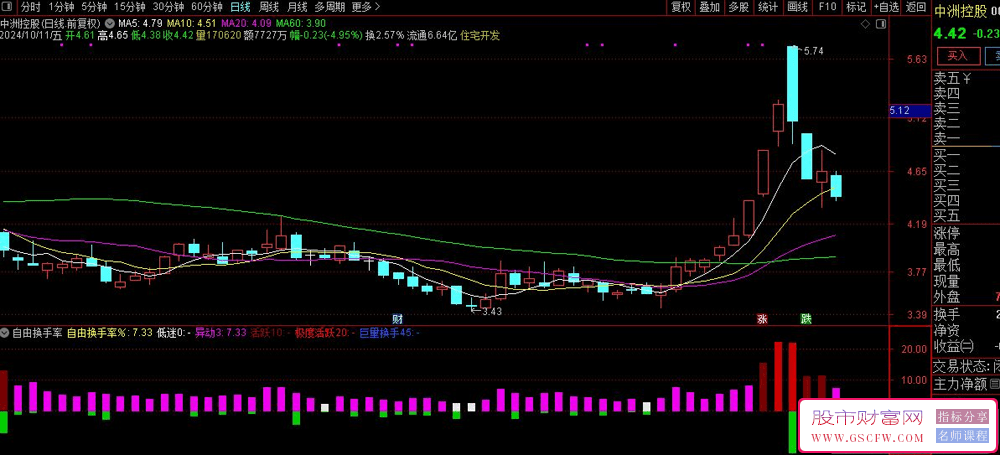 通达信自由流通股本换手率副图技术指标-,深度解读实际换手率_展示图_03
