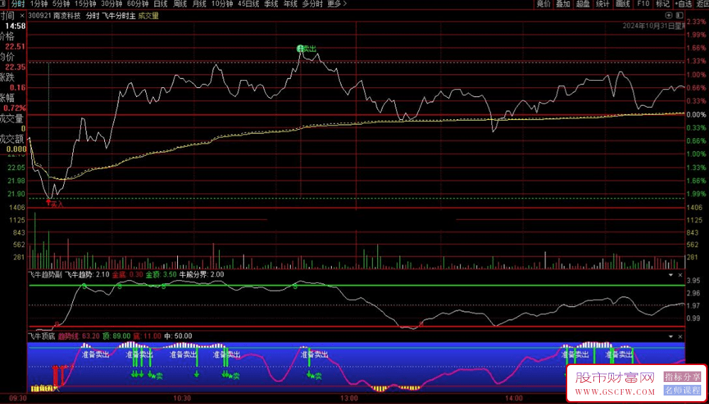 通达信【飞牛分时】套装-,实时买卖信号分析_展示图_02