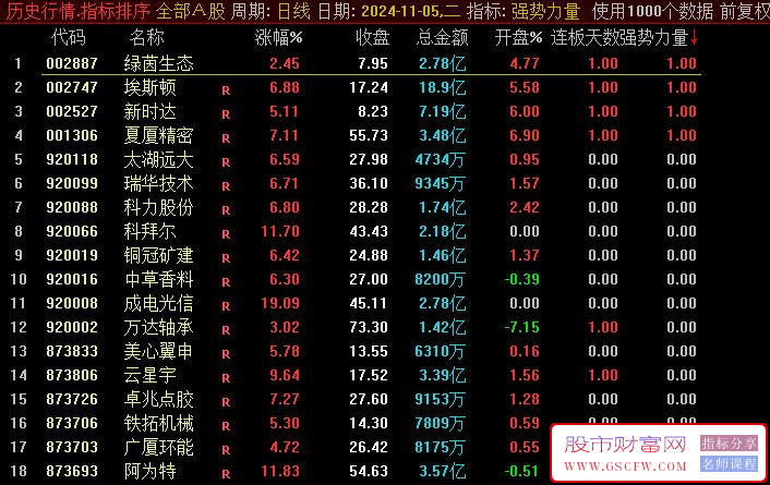通达信【强势力量】竞价选股策略，专为连板接力与打板强股设计的_展示图_01