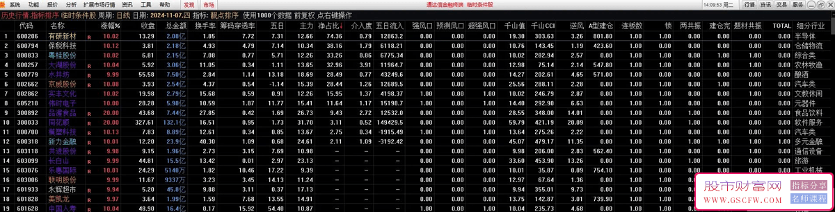 通达信【千山排序】——根据千山老师的技术指标组合在一起的排序技术_展示图_01