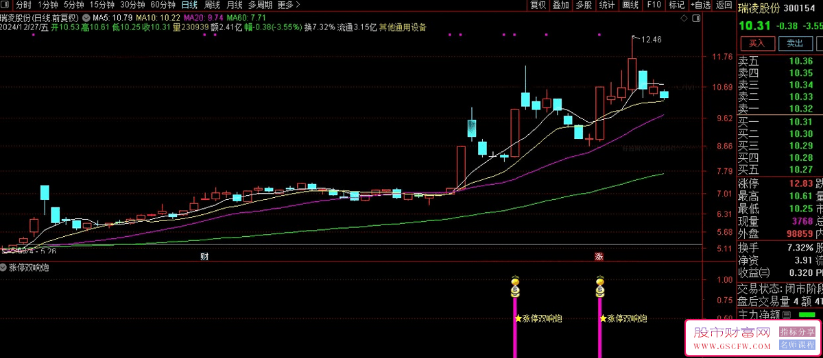 通达信涨停双响炮副图+选股指标,N字涨停双响炮形态,手机和电脑版通用_展示图_03