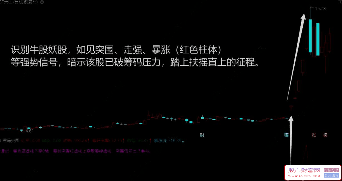 通达信黑马突围副图+选股,突围走强突破筹码压力_展示图_02