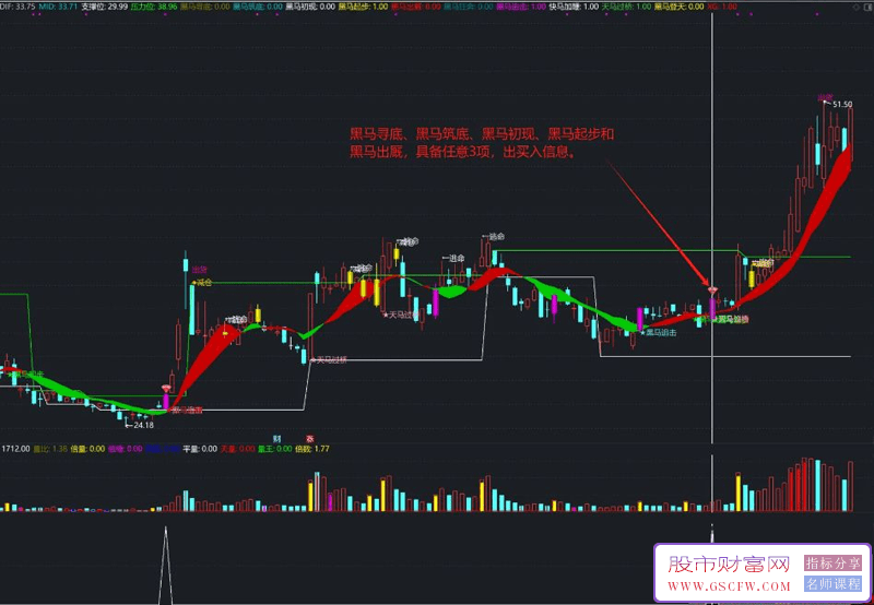 通达信【黑马狂奔】主副图+选股,十大信号助力把握股价大涨机遇_展示图_05