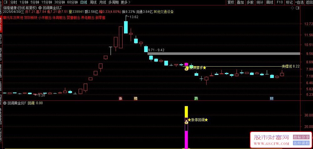 通达信金钻指标【回调黄金坑】涨停回调捕捉反弹的交易利器,主副图+选股_展示图_10 ... ... ...