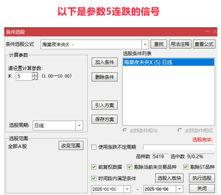 通达信【海棠夜未央】主图附图选股,寻找市场几连跌比如三连跌四连跌五连跌等参数可调博弈反弹,手机电脑通用 ...