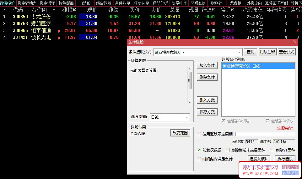 通达信〖创业博弈竞价〗可排序可选股,全天信号锁定,高胜率_展示图_01