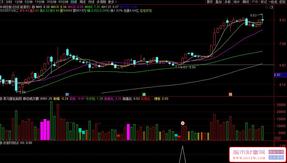 通达信〖黑马量能〗副图+选股,见红十字信号或有助涨作用的量柱组合时可做多_展示图_03