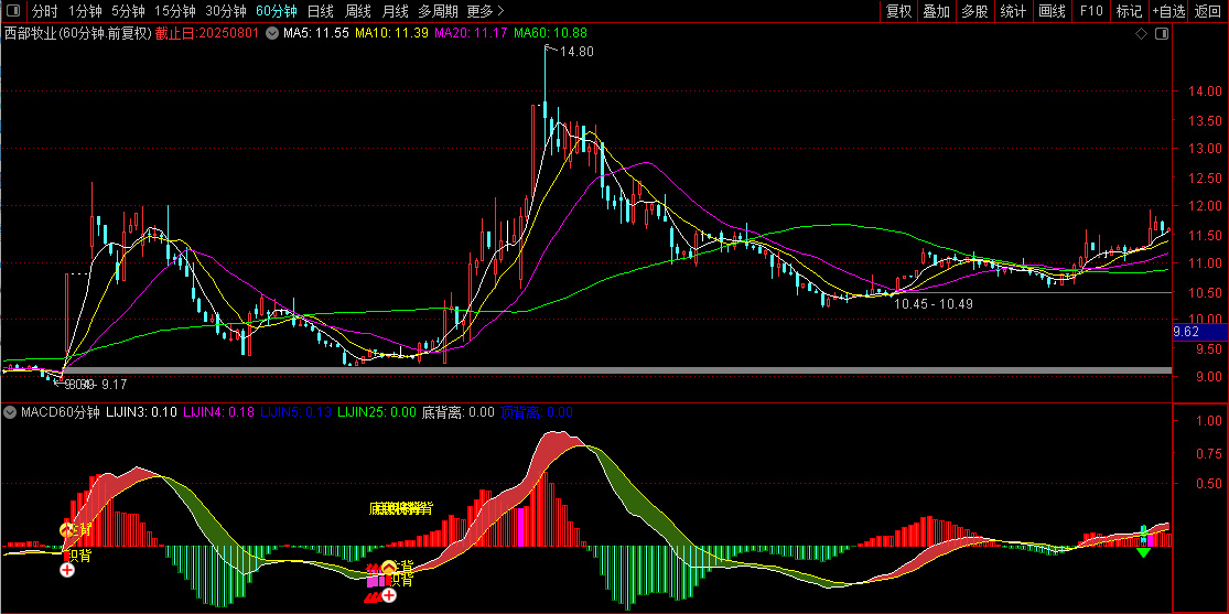通达信【MACD60分钟波段高阶玩法】高成功率波段,出现红色小箭头时候买入_展示图_06 ... ...