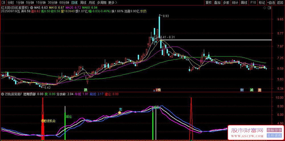 通达信〖双轨底背离〗副图+选股指标,识别短线买入机会和顶部风险_展示图_01