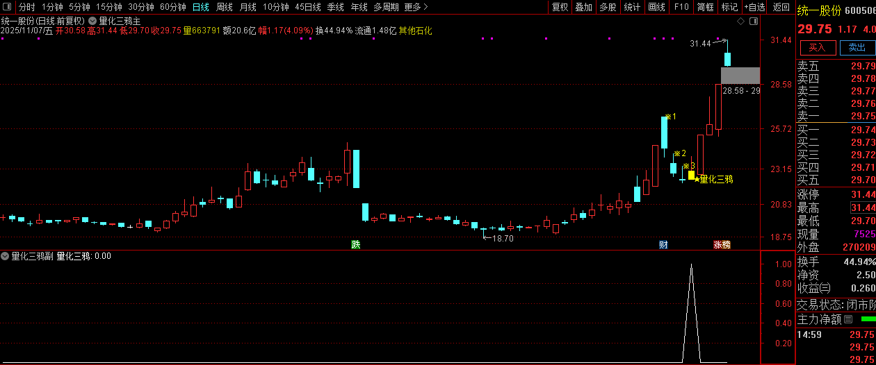 通达信【量化三鸦】首板后三鸦企稳形态识别,判断主力可能的洗盘结束点,主副图+选股_展示图_06 ... ...