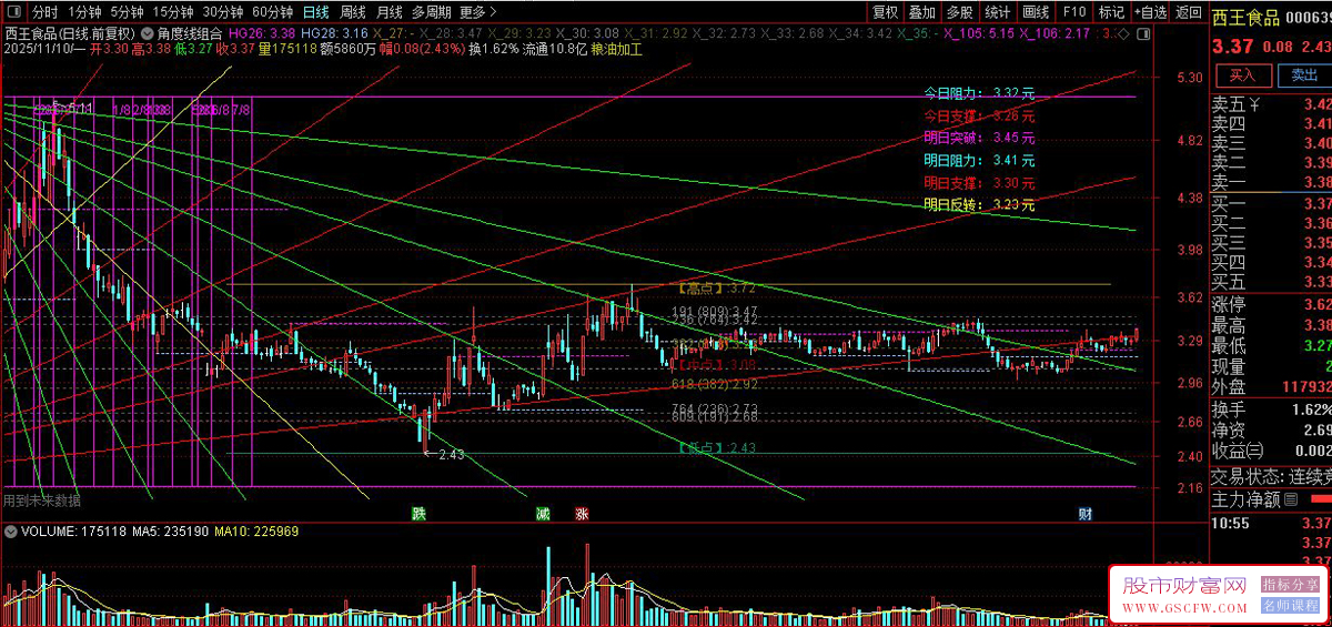 威廉江恩〖角度线组合〗主图,支撑压力划线指标类型_展示图_02