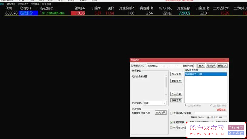 通达信【强势竞价】开盘捕捉强势股,擒牛术利器,副图+选股_展示图_02