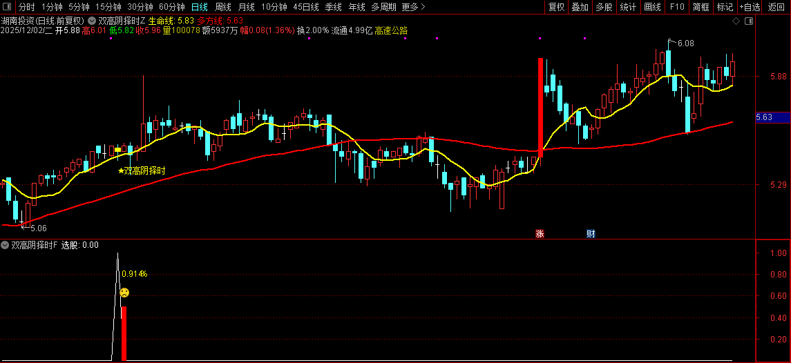 通达信【双高阴择时】套装指标,高位阴线博弈反抽短线尾盘策略_展示图_08