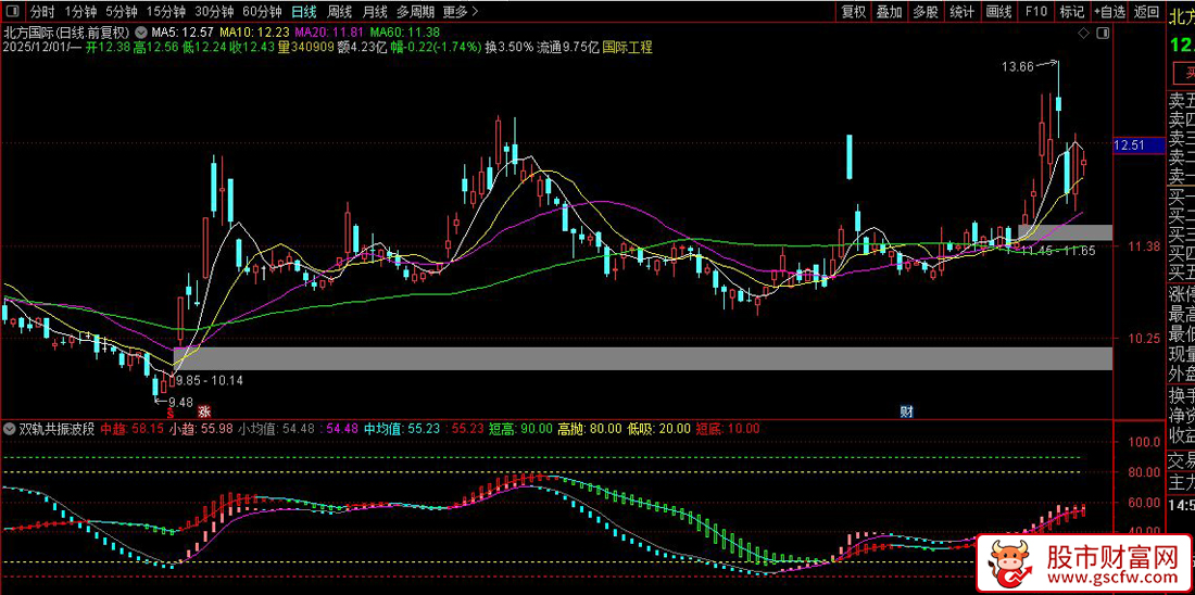 通达信〖双轨共振波段〗副图指标,多周期动量与超买超卖联动策略_展示图_01