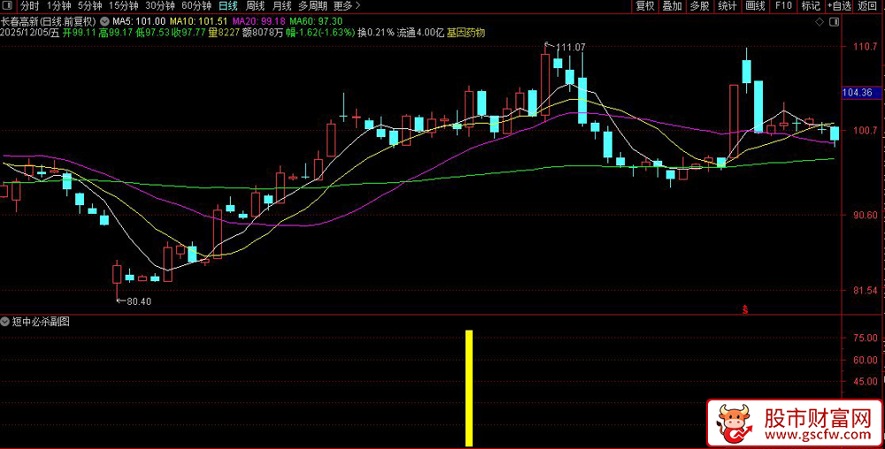 通达信〖短中必杀〗副图+选股指标,识别股票市场中的强势突破信号_展示图_01