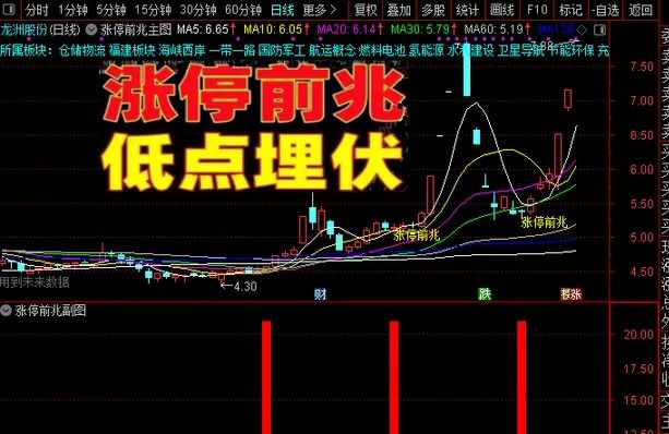 通达信〖涨停前兆〗以机构资金异动为基础的信号特征,有未来函数,副图源码_展示图_01