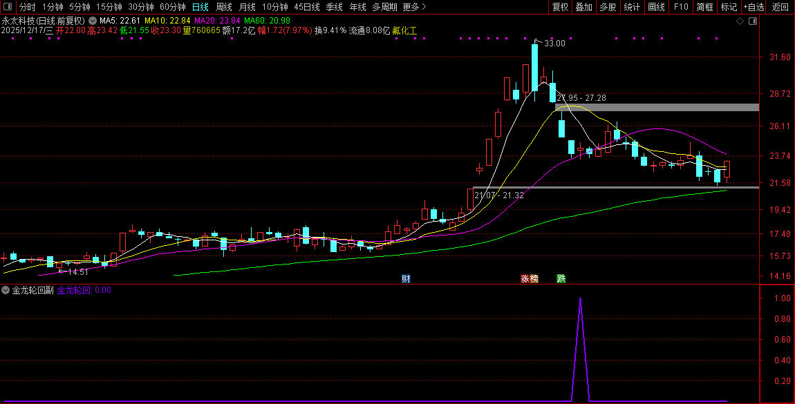 通达信【2026金龙轮回】上涨后的健康回调至关键支撑位,副图+选股_展示图_04