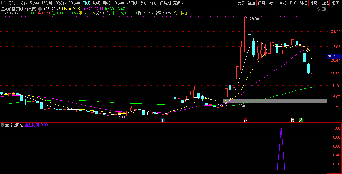 通达信【2026金龙轮回】上涨后的健康回调至关键支撑位,副图+选股_展示图_12