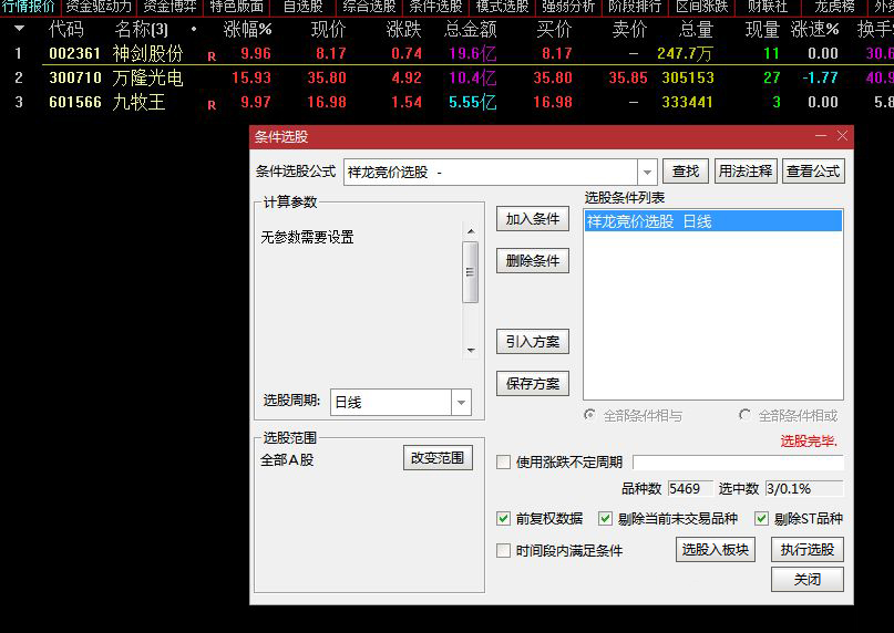 精品竞价【祥龙竞价】专为早盘竞价阶段设计的复合型竞价指标_展示图_01