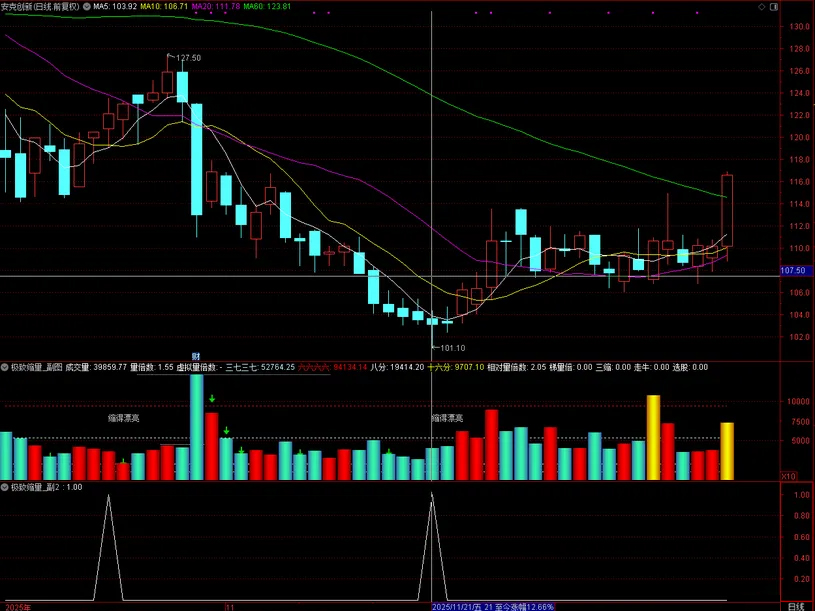 通达信【极致缩量】识别市场中的极度缩量形态_展示图_01