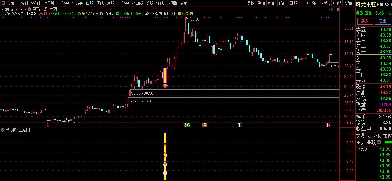 通达信〖黑马回调〗早盘竞价强势股低吸信号捕捉_展示图_05