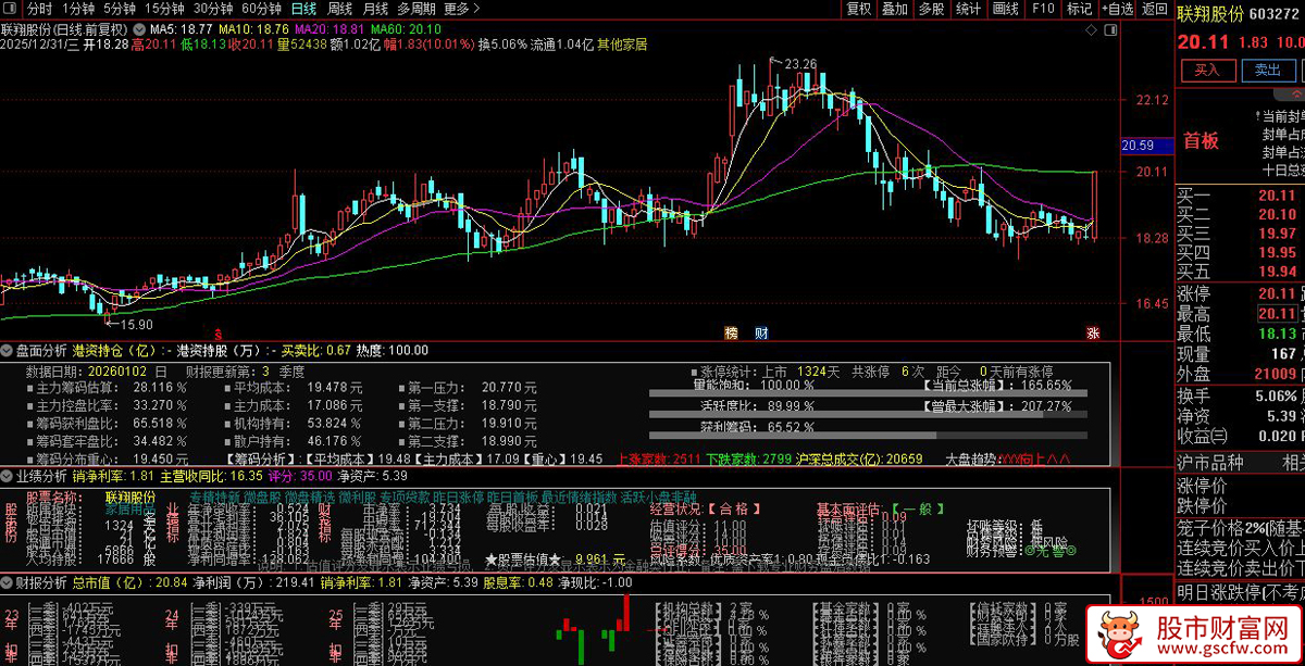 通达信〖盘面业绩财报分析〗副图指标_展示图_01