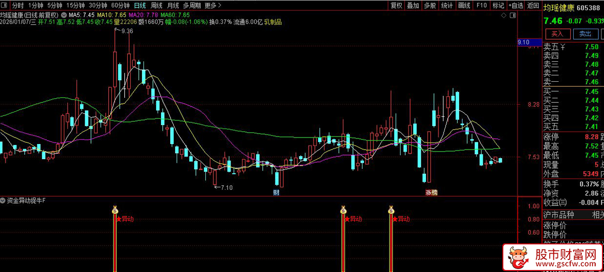 通达信〖资金异动捉牛〗副图+选股_展示图_02