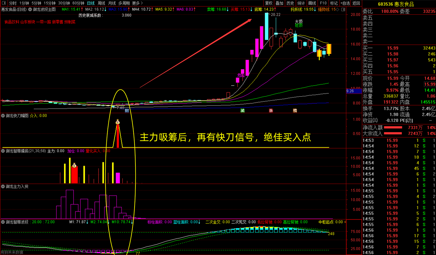 通达信【御龙智尊擒底】主副图选股套装指标_展示图_03