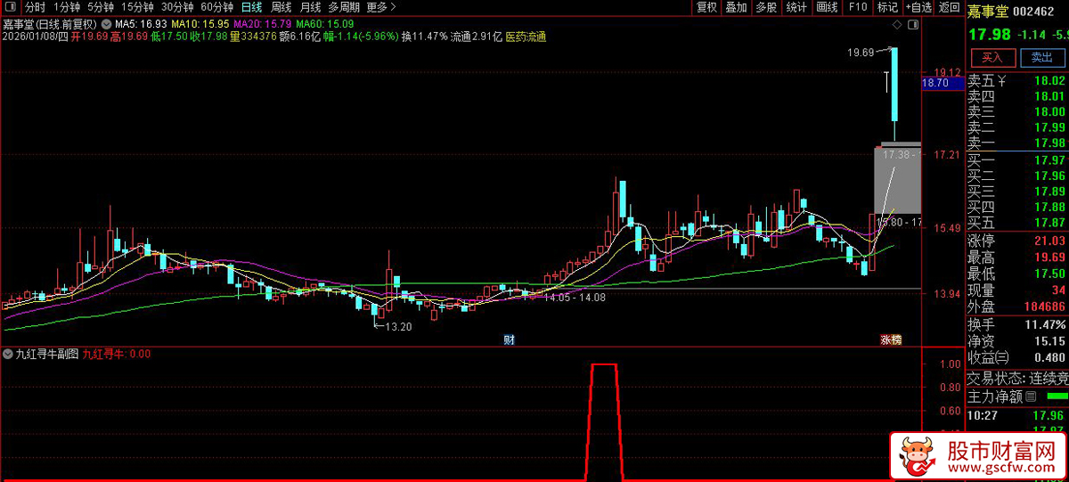 通达信〖九红寻牛〗副图+选股_展示图_04