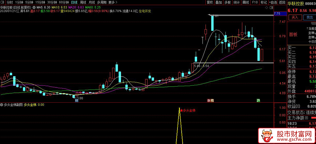 通达信〖多头金梯〗副图+选股指标_展示图_01