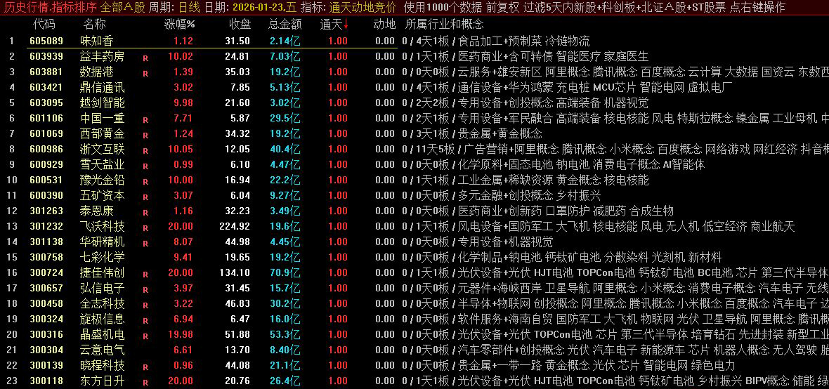 通达信〖通天动地〗早盘竞价系列_展示图_01