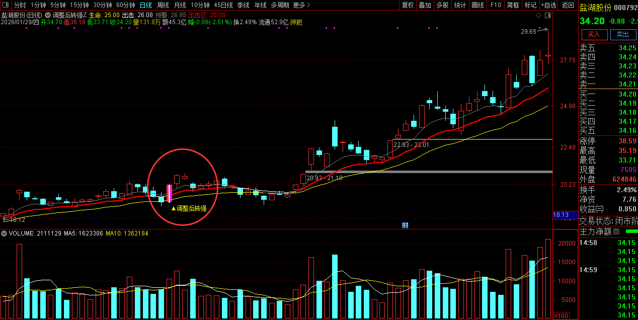 通达信〖调整后出击〗主图+选股_展示图_01
