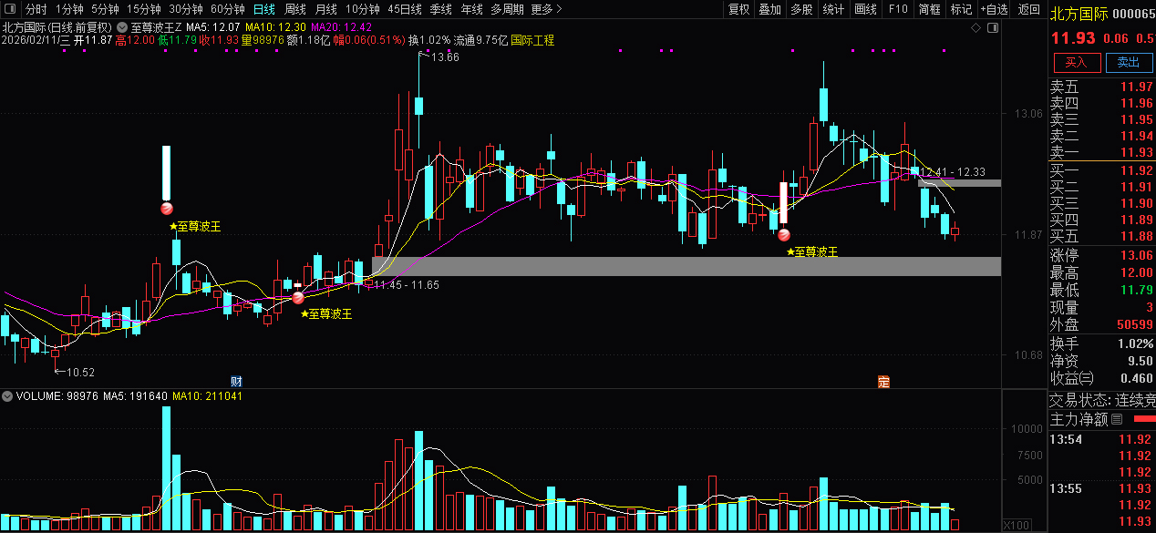 波段开启共振拉升〖至尊波王〗主图+选股_展示图_07