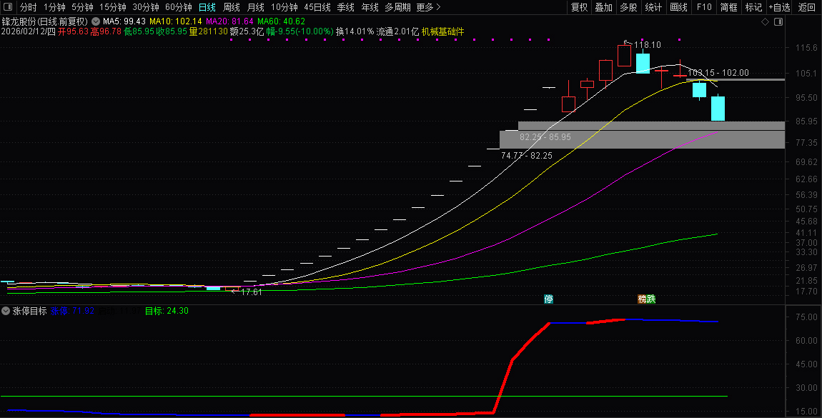 通达信【涨停目标】副图指标_展示图_02